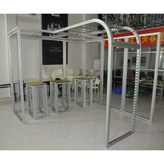 Système de série M Grand stand d'exposition modulaire de bricolage avec support TV et compteur