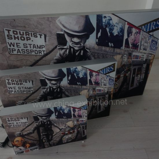 STANDS double face rétro-éclairé Boîte à lumière LED Tissu Frameless Boîte bas prix