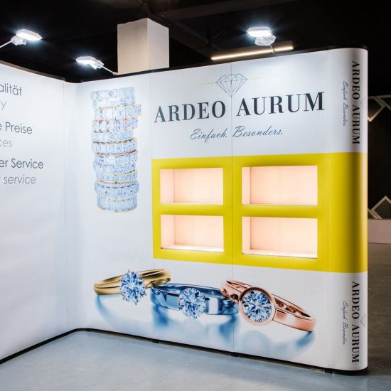 Aluminium de Luxe PVC Affichage Pliable Publicité Plancher Backdrop permanent