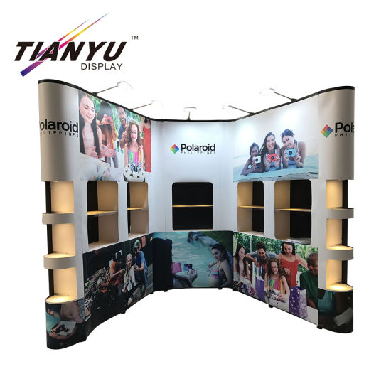 2019 Tension droite affichage Tissu Pop Up Stand, Table de promotion