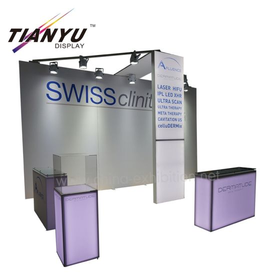 Chine Fabricant Salon Tissu Publicité simple 20ft stand d'exposition stand